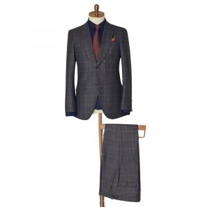 grey check suit