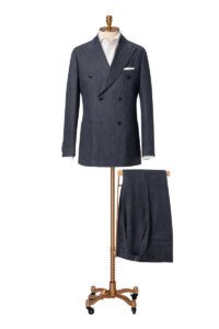 Blue Pinstripe Double Breasted Suit