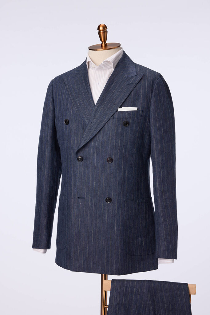 Blue Pinstripe Double Breasted Suit