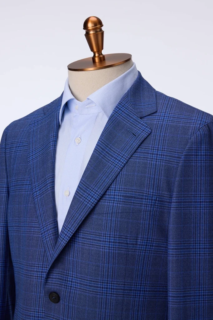 Blue Windowpane Single Breasted Suit