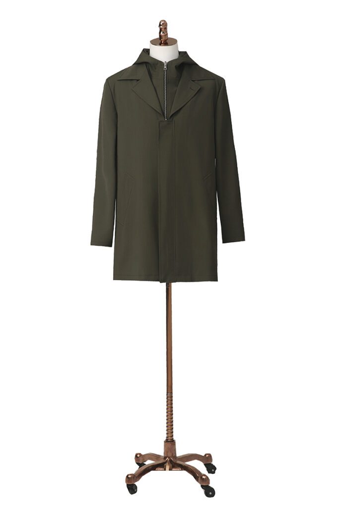 Khaki Hooded Overcoat
