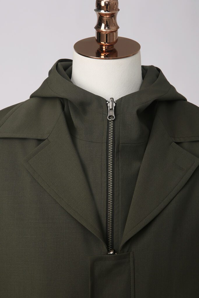 Khaki Hooded Overcoat