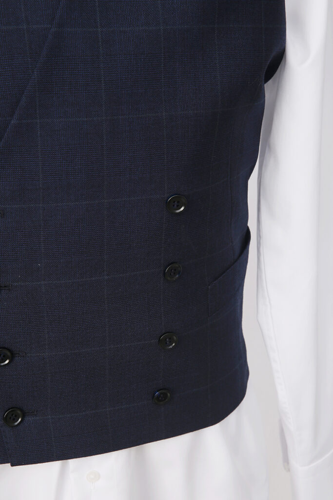 Navy Box Check 3 Piece Suit