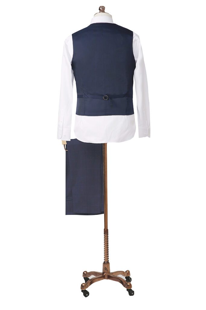 Navy Box Check 3 Piece Suit