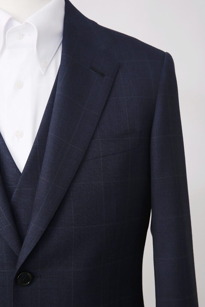 Navy Box Check 3 Piece Suit