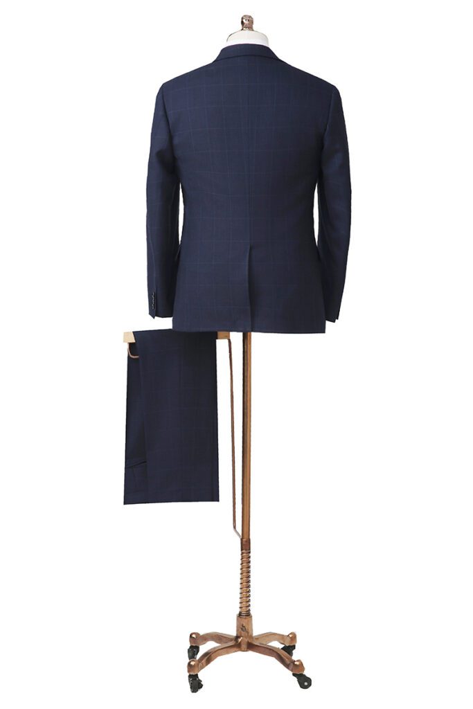 Navy Box Check 3 Piece Suit