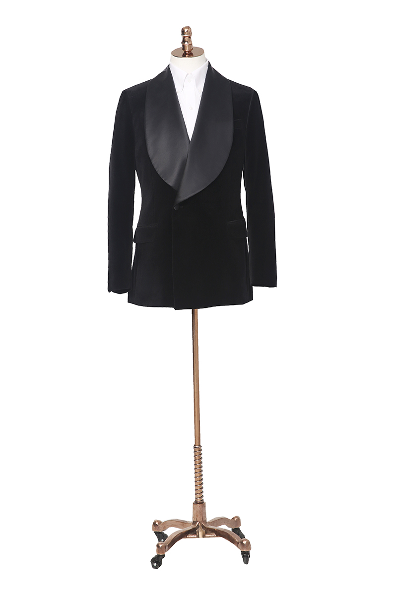 Extra Large Shall Lapel Velvet Jacket