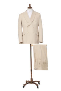 Cream Double Breasted Suit
