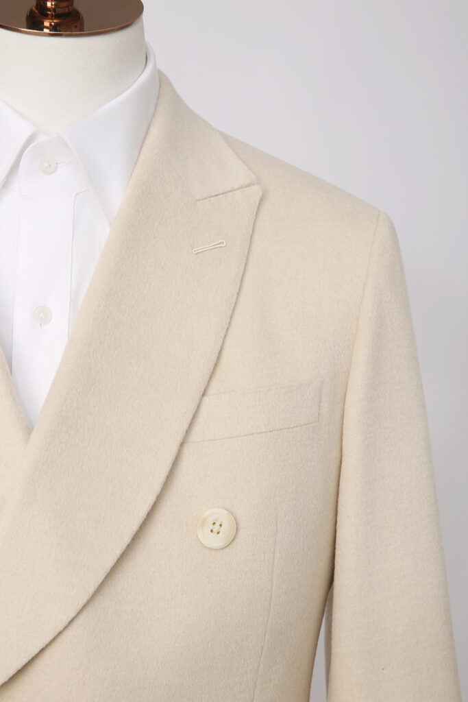 Cream Double Breasted Suit