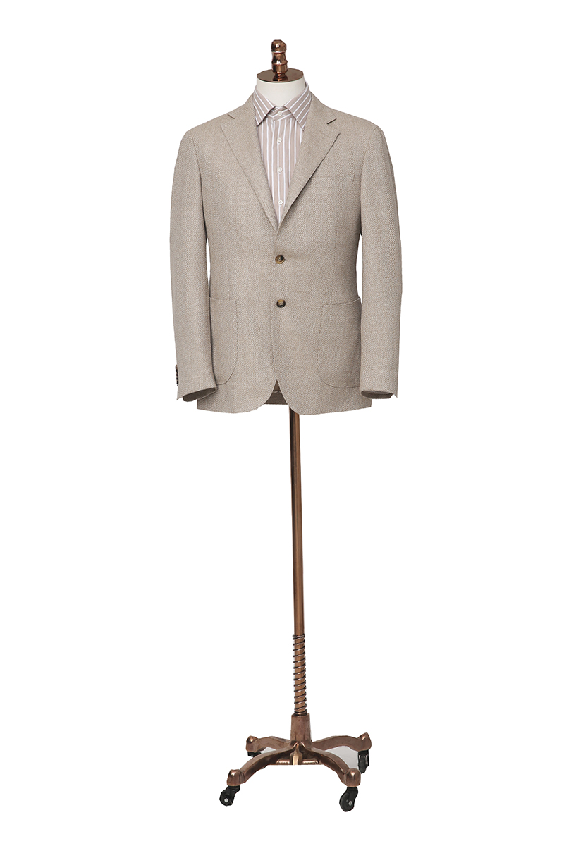 Beige Herringbone Jacket
