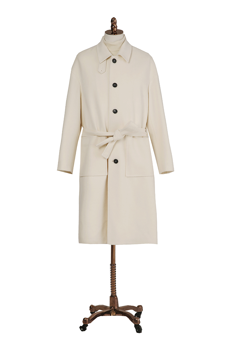 Cream Tie Coat