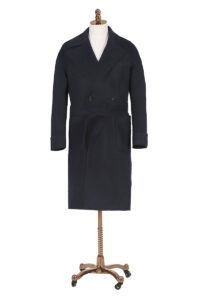 Navy Patch Tie Overcoat