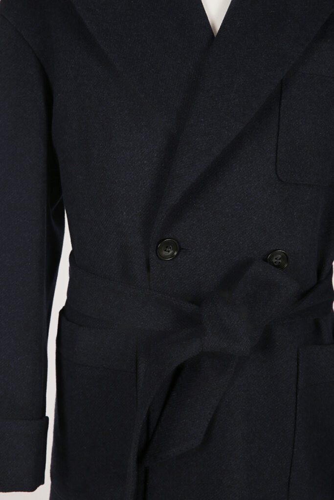 Navy Patch Tie Overcoat