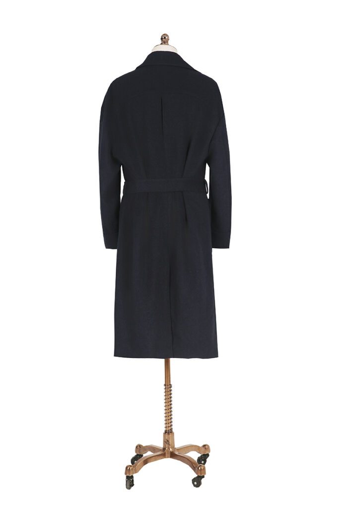 Navy Patch Tie Overcoat