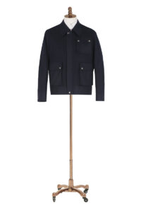 Navy Woollen Popper Bomber