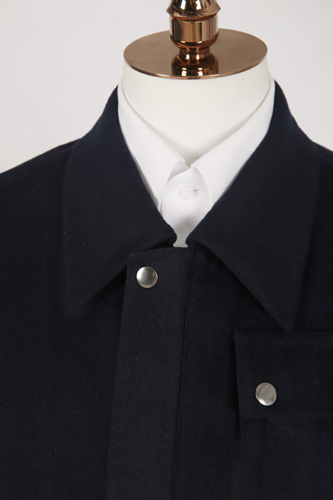 Navy Woollen Popper Bomber