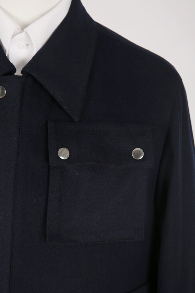 Navy Woollen Popper Bomber
