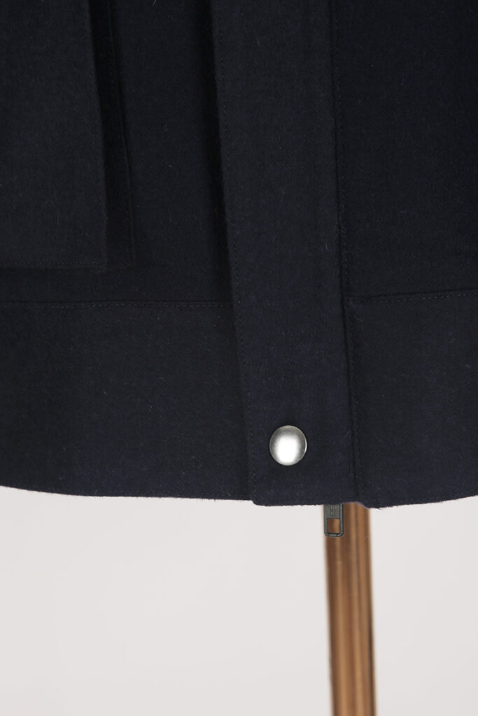 Navy Woollen Popper Bomber