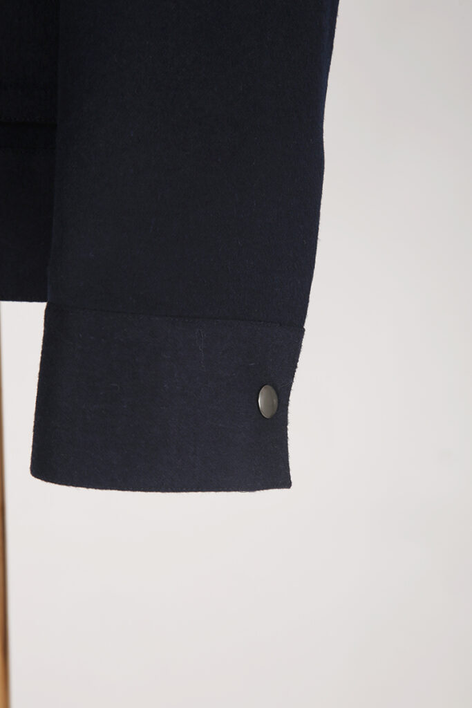 Navy Woollen Popper Bomber