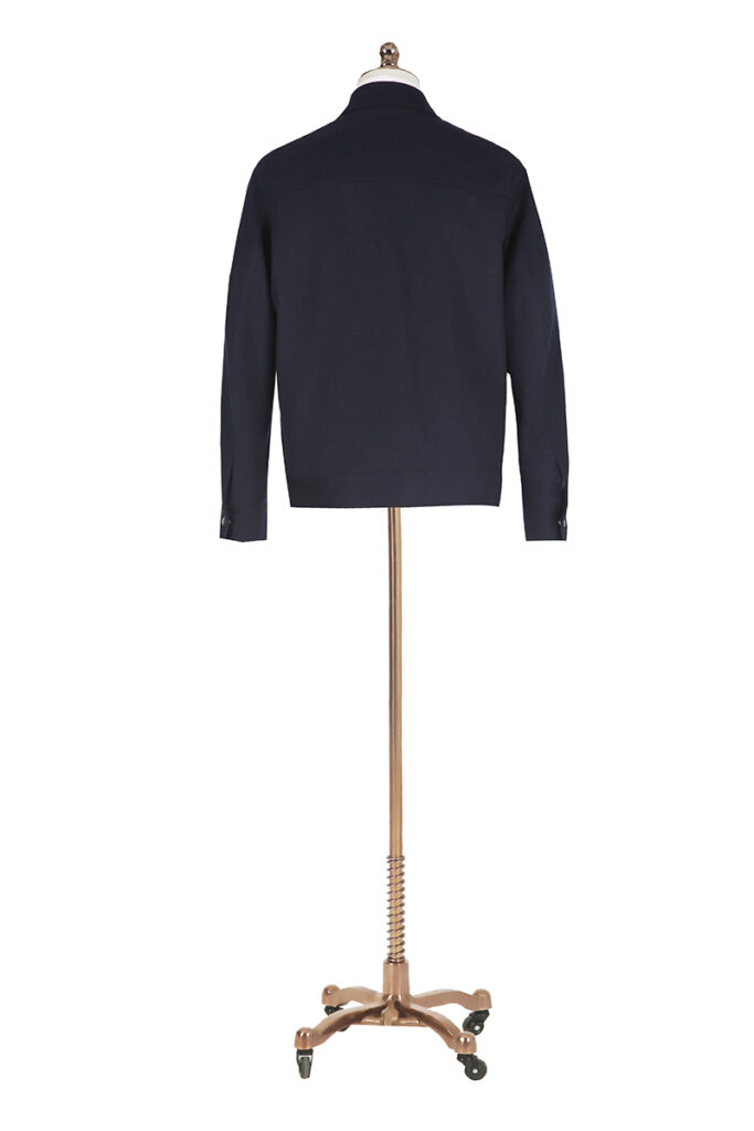 Navy Woollen Popper Bomber