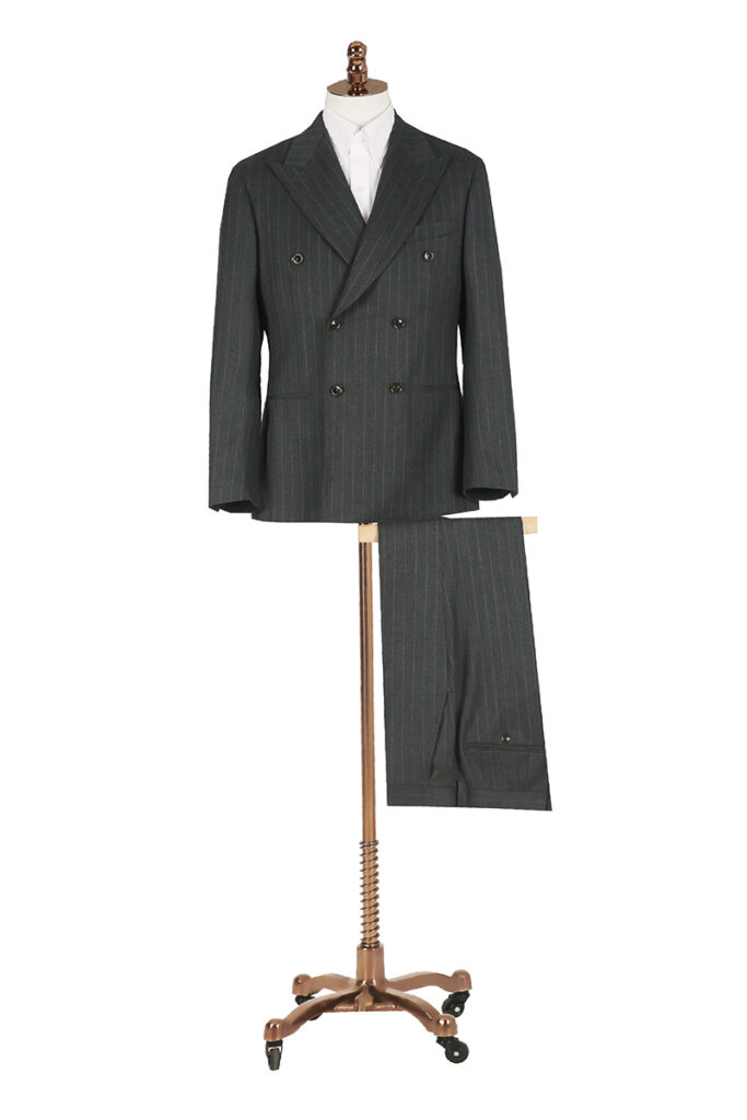 Grey Chalk Stripe Double Breasted Suit