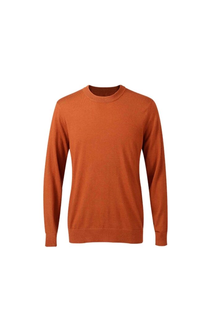 Orange Cashmere Crew Neck Sweater