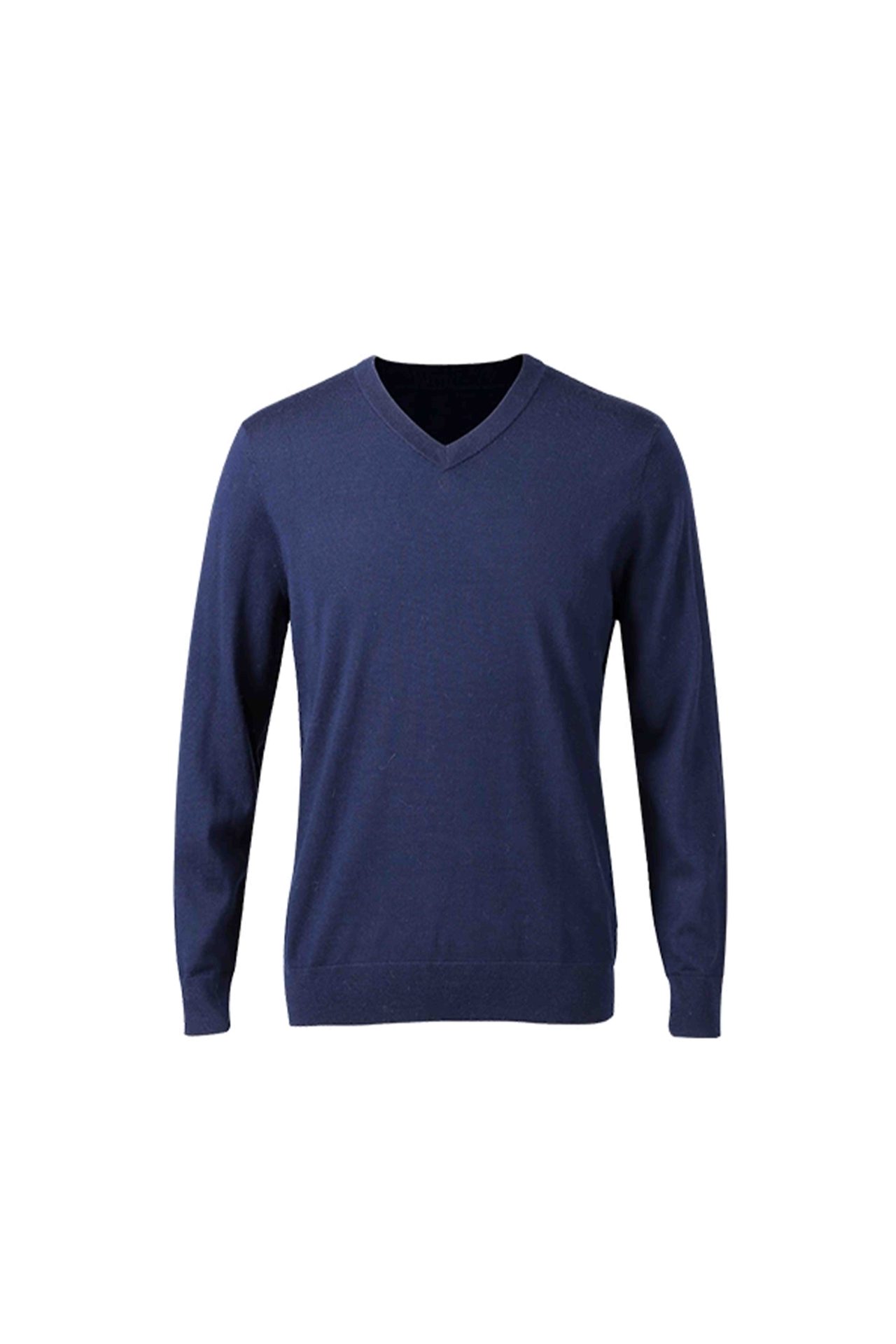 Navy Cashmere V-Neck Sweater