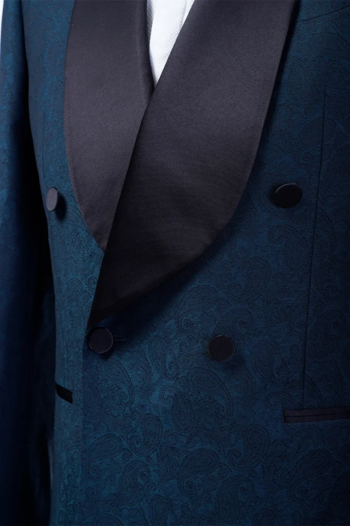Teal Jacquard Tuxedo Jacket