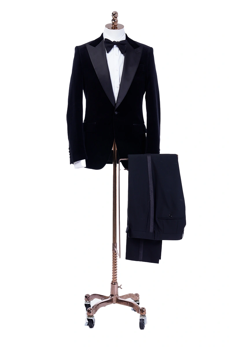 Black Velvet Peak Lapel Tuxedo