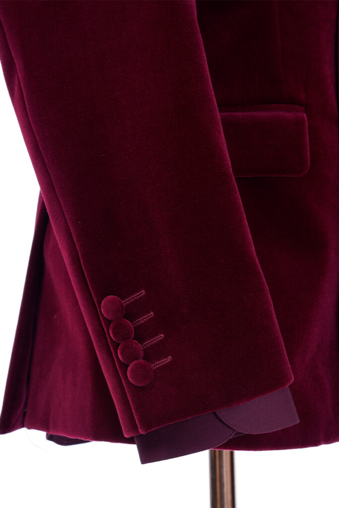 Burgundy Velvet Double-Breasted Tuxedo