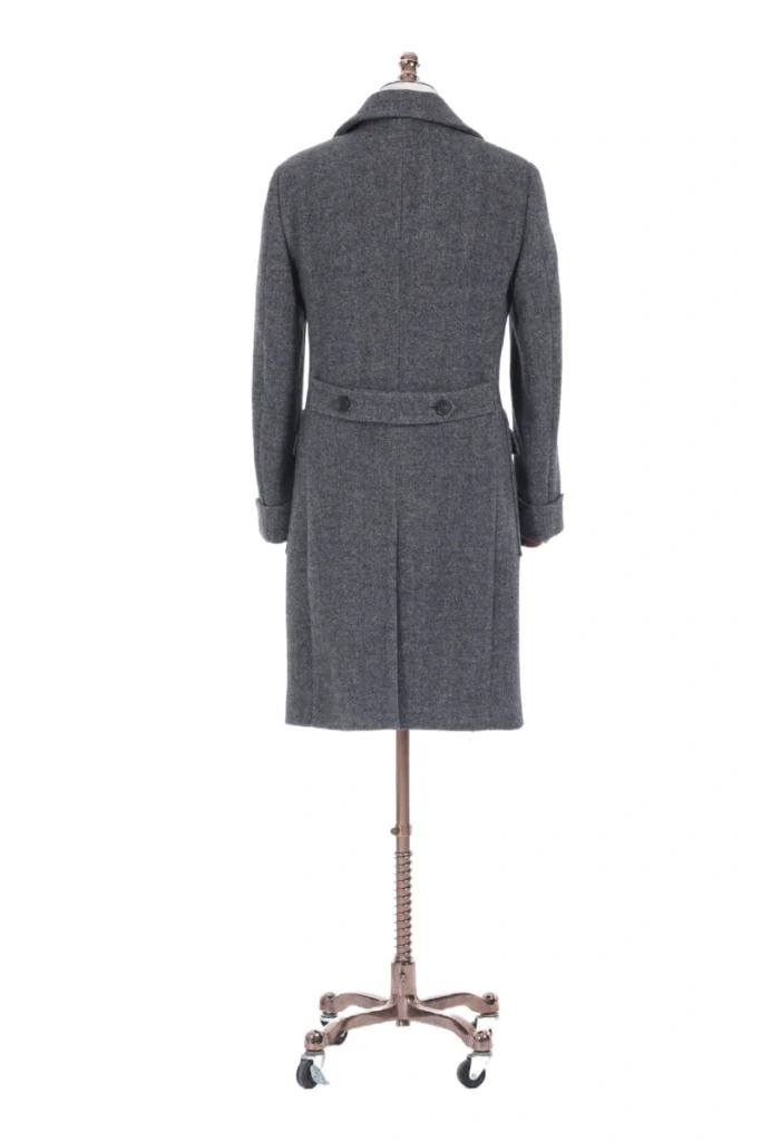 Wool Wide Herringbone Overcoat