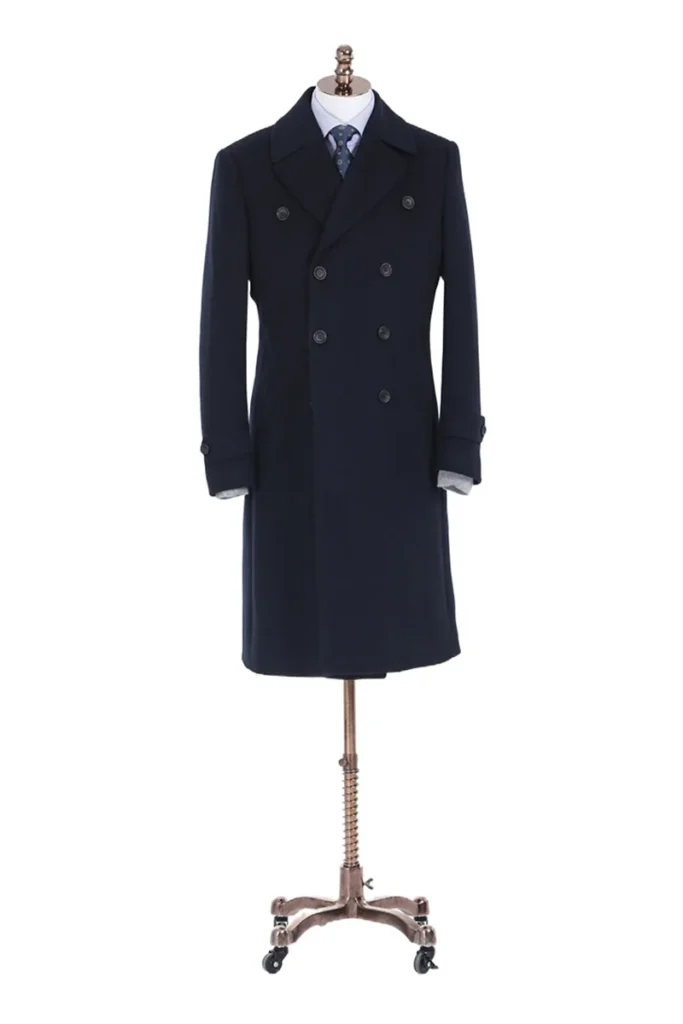 Double-Breasted Navy Overcoat