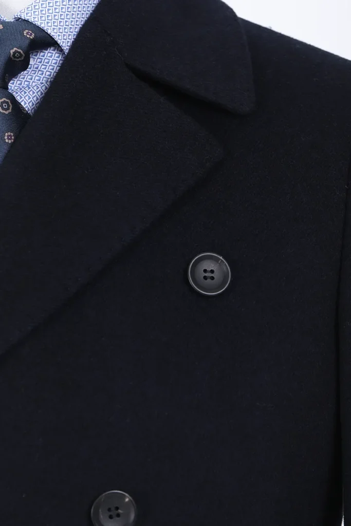 Double-Breasted Navy Overcoat