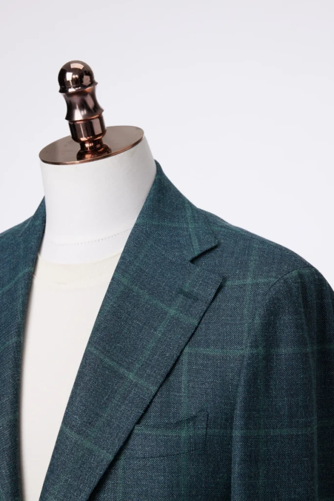 Green Checked Wool-Silk-Linen Jacket