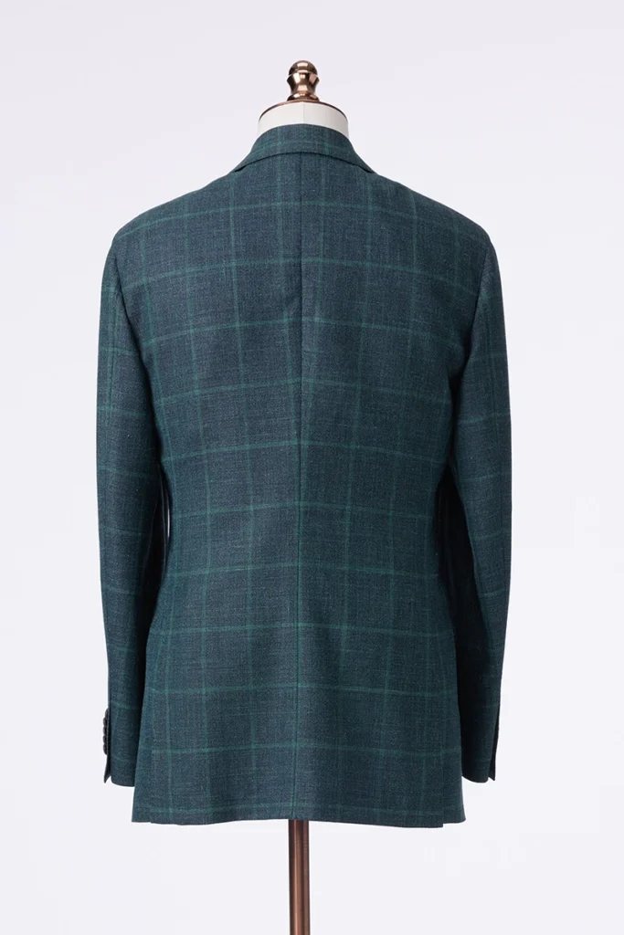 Green Checked Wool-Silk-Linen Jacket