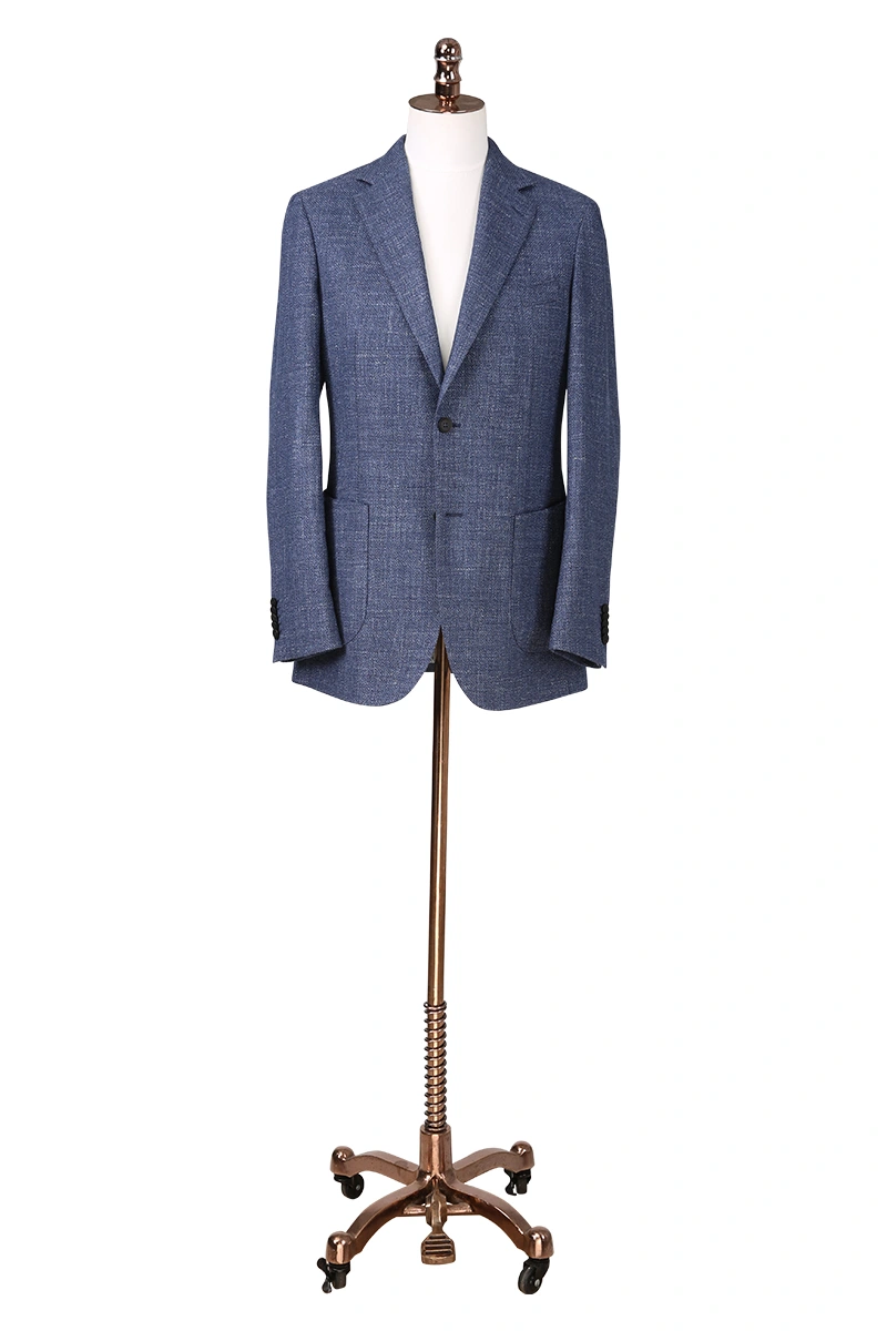 Blue Wool-Silk Jacket