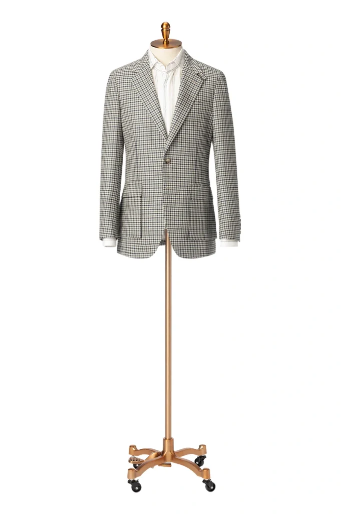 Checked Wool-Silk-Linen Jacket