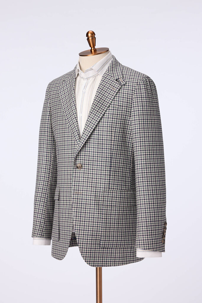 Checked Wool-Silk-Linen Jacket