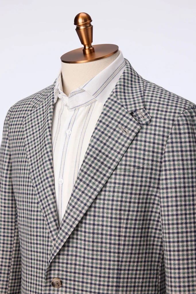 Checked Wool-Silk-Linen Jacket