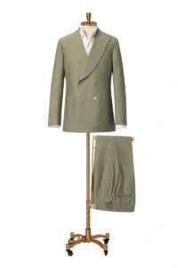 Light Olive Double-Breasted Suit