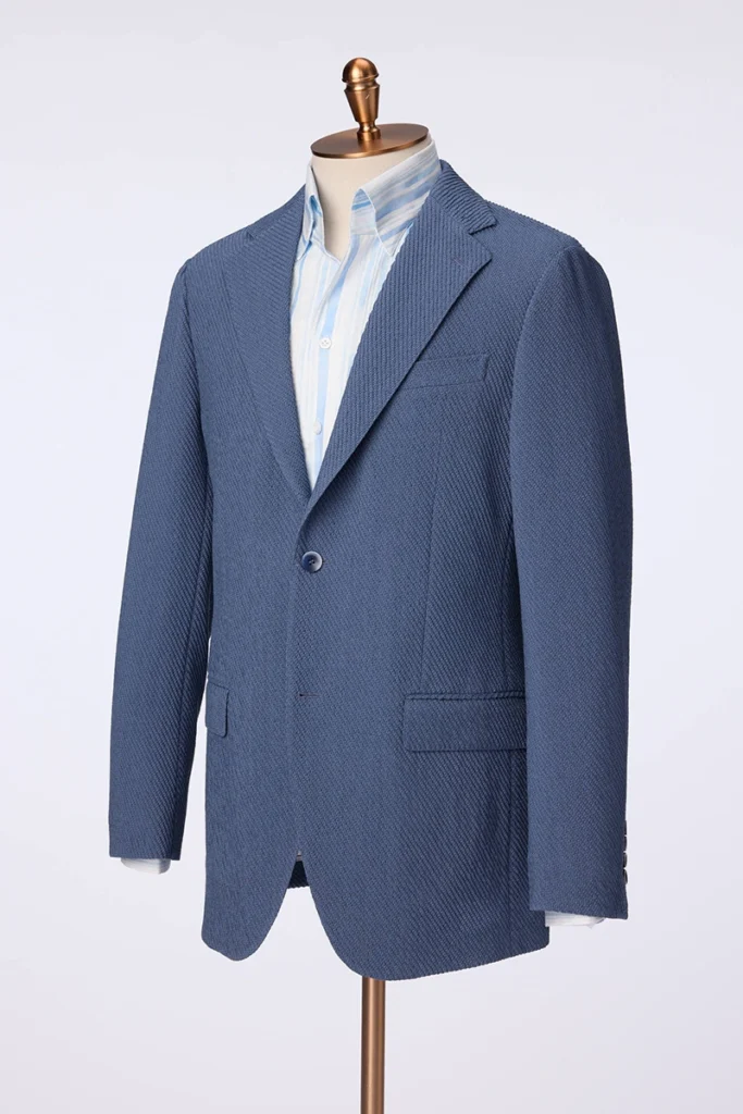 Blue Stretch Wool Jacket