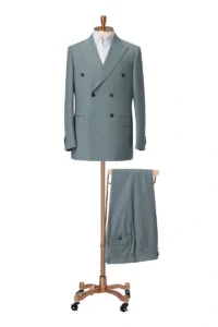 Light Aqua Green Double Breasted Suit