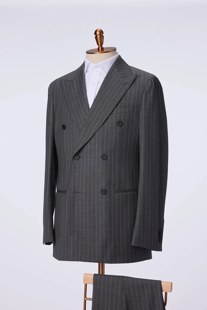 Grey Chalk Stripe Double Breasted Suit