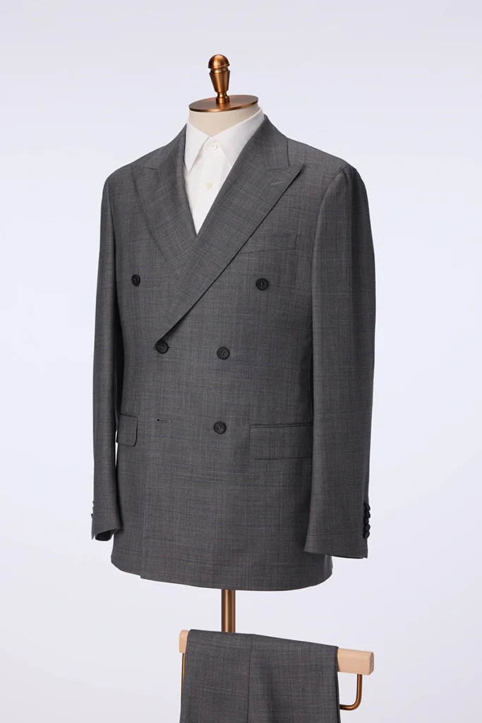 Grey Check Double-Breasted Suit