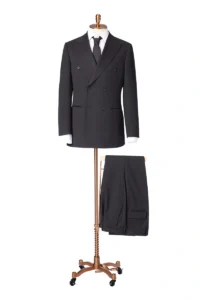 Classic Black Double Breasted Suit