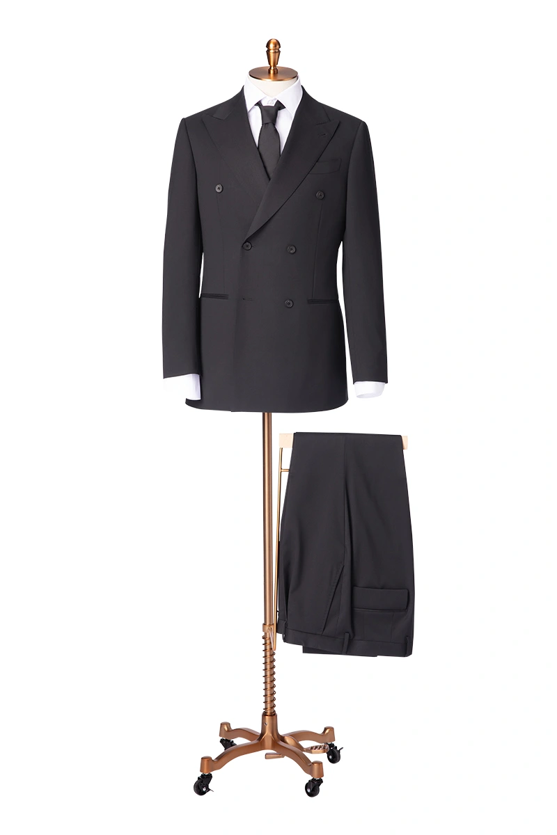 Classic Black Double Breasted Suit