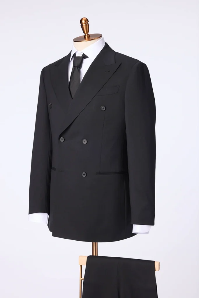 Classic Black Double Breasted Suit
