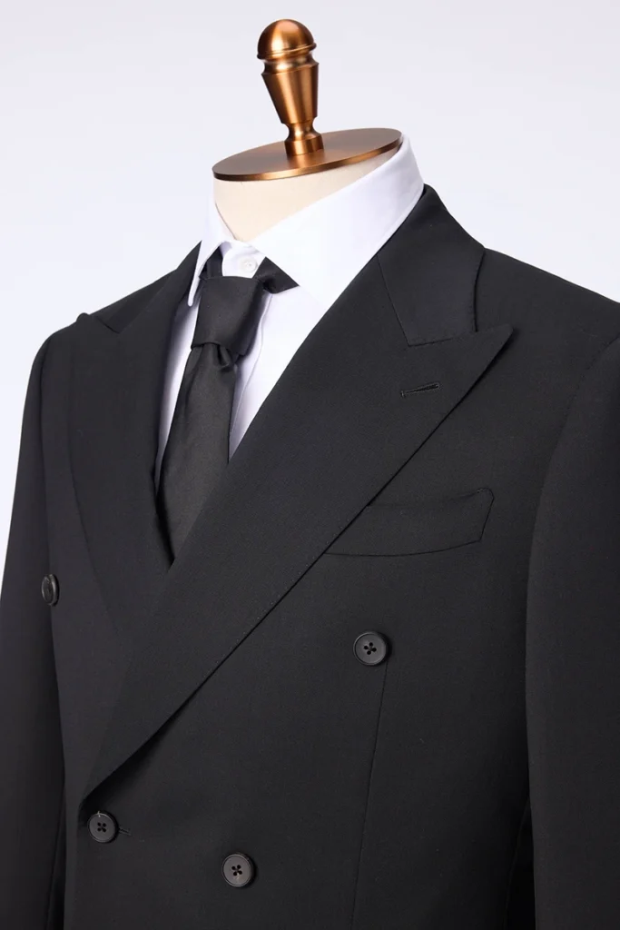 Classic Black Double Breasted Suit