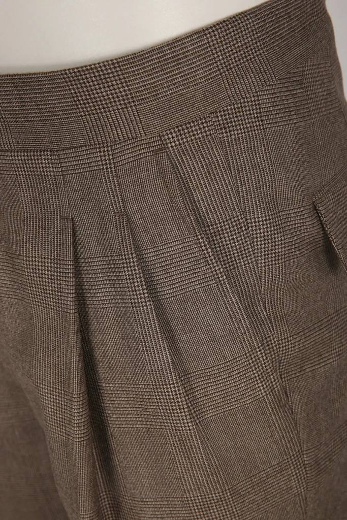 Brown Wool High-Waisted Trousers