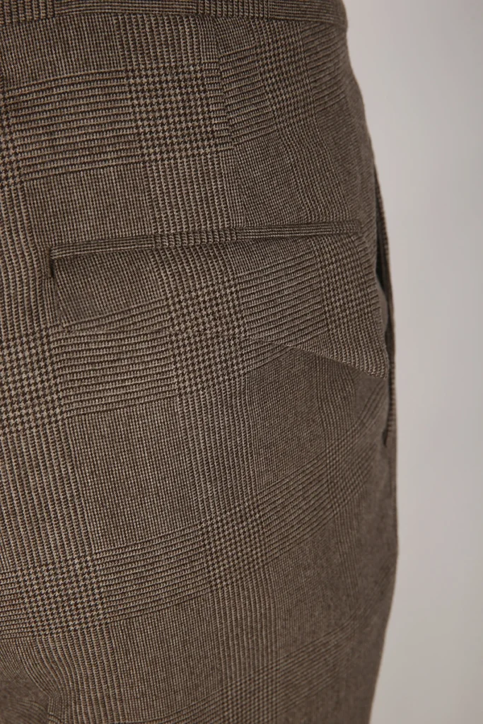 Brown Wool High-Waisted Trousers